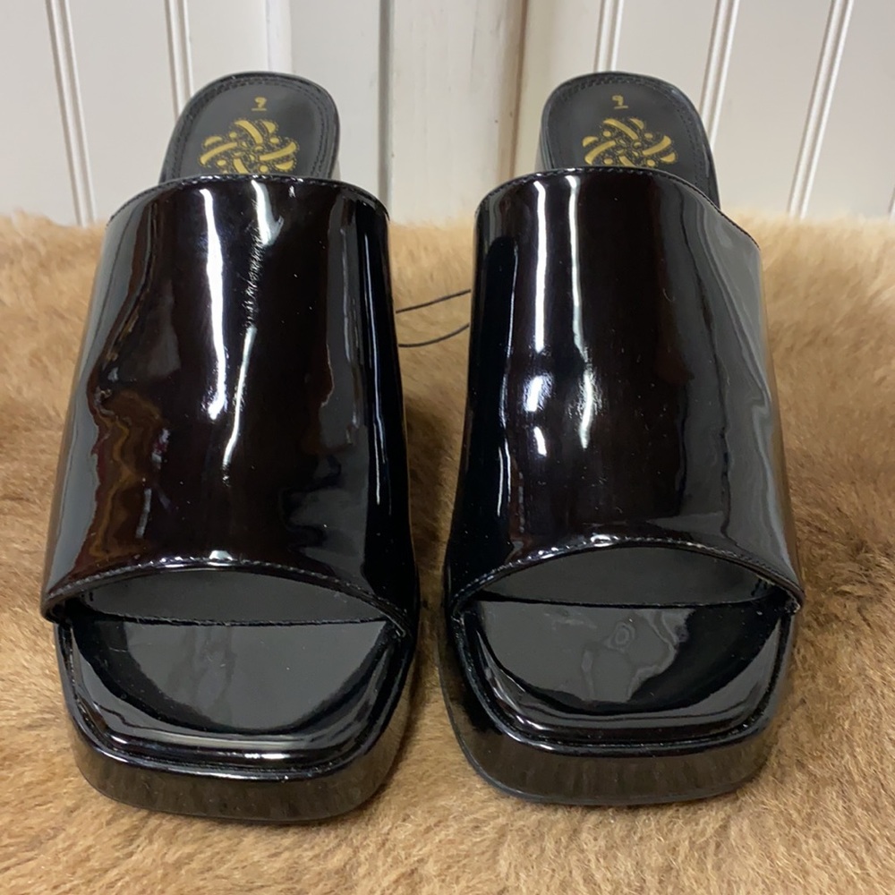 Sam & Libby Black Chunky Heels Platform Shoes 9 NWT Retro GoGo - Picture 4 of 11